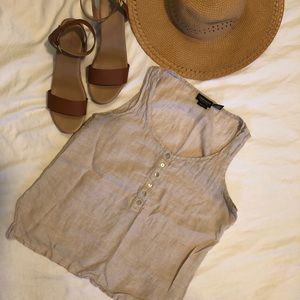 Jones New York Oatmeal linen tank